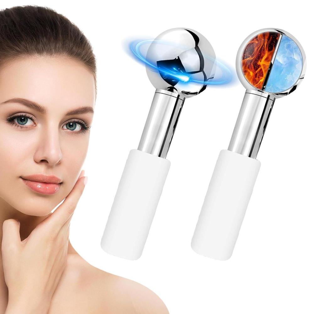 image:imageCGBE 360 Rotating Ice Globes For Face FoodGrade Stainless Steel Facial Globes For Cryo Therapy Smaller Ice Globes For Facials Reduce Wrinkles amp Swelling  BlackWhite