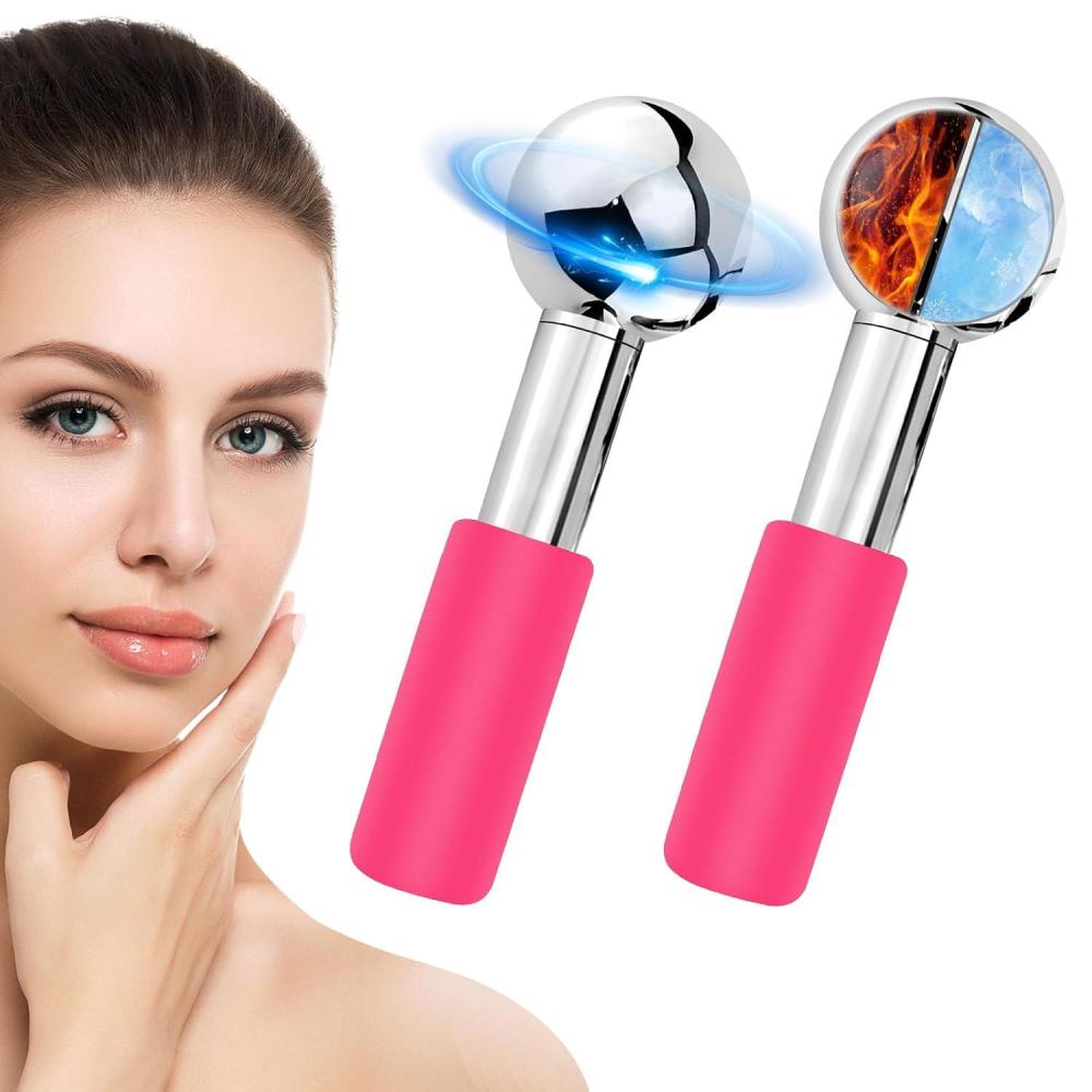 image:imageCGBE 360 Rotating Ice Globes For Face FoodGrade Stainless Steel Facial Globes For Cryo Therapy Smaller Ice Globes For Facials Reduce Wrinkles amp Swelling  BlackPink