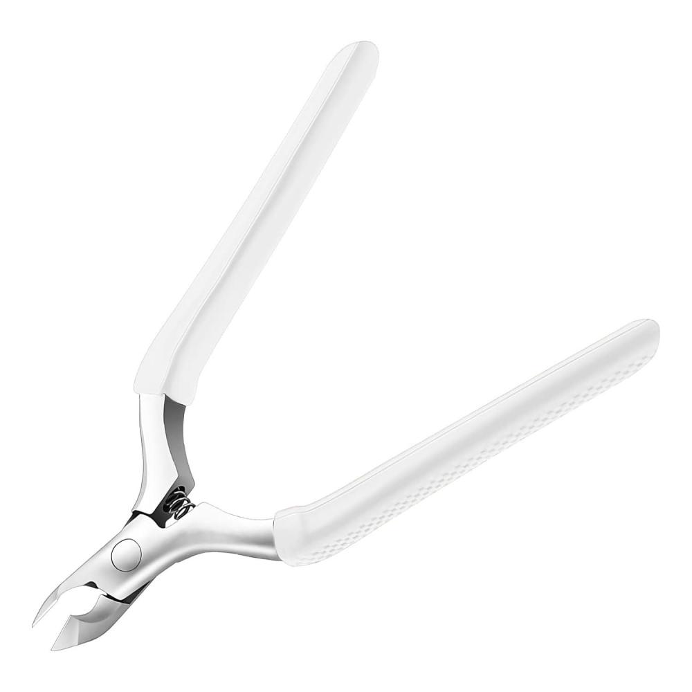 image:imageCGBE Cuticle Trimmer 34 Jaw Extremely Sharp Cuticle Nippers Professional Nail Cuticle Trimmer Tools Nonslip Silicone Handle Cuticle Clipper for Nail Care Pedicure Manicure Nail OrangeWhite