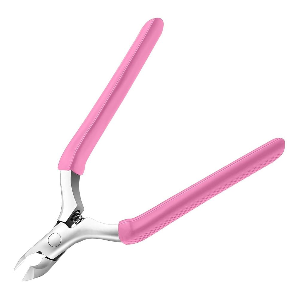 image:imageCGBE Cuticle Trimmer 34 Jaw Extremely Sharp Cuticle Nippers Professional Nail Cuticle Trimmer Tools Nonslip Silicone Handle Cuticle Clipper for Nail Care Pedicure Manicure Nail OrangePink