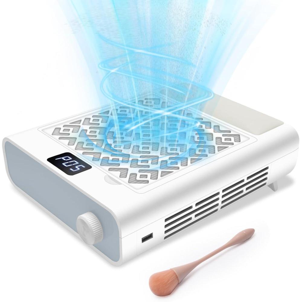 image:imageCGBE Dust Collector Nail Tech 3600 RPM Brushless Nail Dust Collector with 5 Speed Suction Hand Pillow 2 Filter amp 10 Disposable Filter Papers Dust Collector for Home amp Salon White