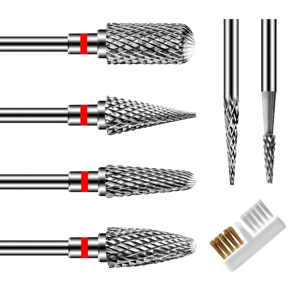 image:imageCGBE Nail Drill Bits 6 Piece Nail Drill Bit Grinding Heads Carbide Machine Accessories for Manicure Remove Acrylic or Hard Gel Polygel 332 Inch Professional Bits for Nail Cutter  FineFine