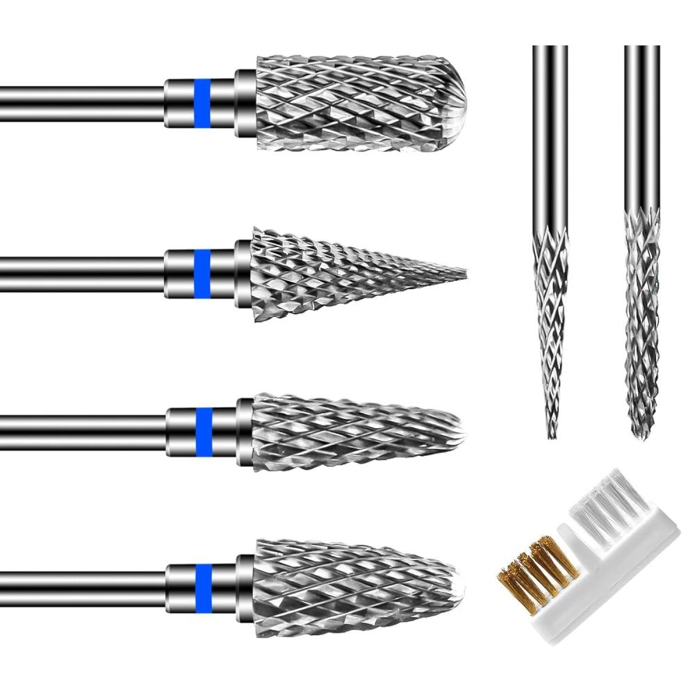 image:imageCGBE Nail Drill Bits 6 Piece Nail Drill Bit Grinding Heads Carbide Machine Accessories for Manicure Remove Acrylic or Hard Gel Polygel 332 Inch Professional Bits for Nail Cutter  FineMedium