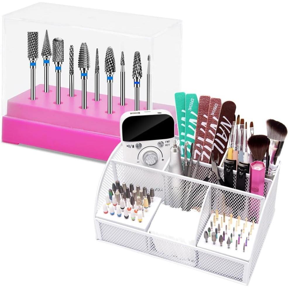 image:imageCGBE Nail Drill Bits Holder amp 10PCS Nail Drill Bits
