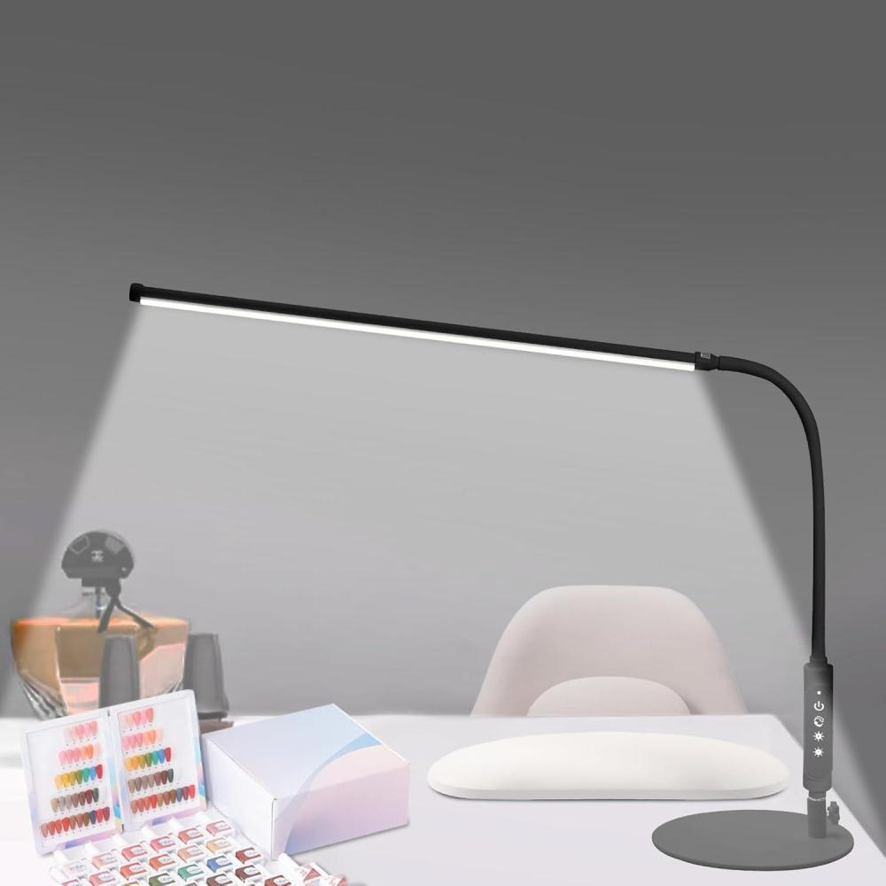 image:imageCGBE Nail Light for Desk 360 Adjustable Nail Lamp for Desk with 3 Color Modes 5 Brightness 236Inch Led Desk Lamp for Salon Manicurist Tattoo Crafts Sewing Work Reading GameBlackTable