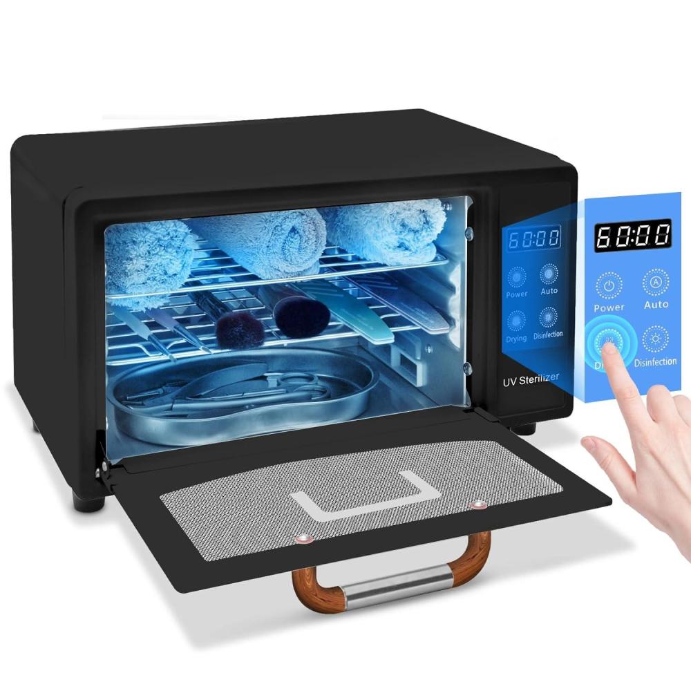 image:imageCGBE Nail Tool Sterilizer 10L Large Sterilizer for Nail Tools with Timer Setting MultiFunctional UV Cleaning Cabinet for Nail Tools Home Use Barbers Beauty Salons and SpasBlack