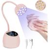 image:imageCGBE UV LED Nail Lamp 36W Mini Cordless Flash Cure Lamp USB Rechargeable Goosenecks LED Nail Light for Gel Nails with 4 Timers amp Auto Sensor for Salon Home DIY Use WhitePink