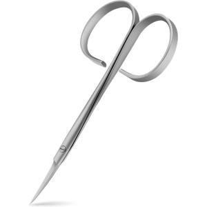 CGBE Cuticle Scissors Extra Fine Curved: Stainless Steel Eyebrow Scissor, Professional Manicure Scissors for Manicure, Eyelashes, Eyebrow, Dry Skin For Women And Men(Silvery)