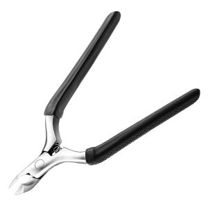 CGBE Cuticle Trimmer, 3/4 Jaw Extremely Sharp Cuticle Nippers, Professional Nail Cuticle Trimmer Tools, Non-slip Silicone Handle Cuticle Clipper for Nail Care Pedicure Manicure Nail (Orange)(Black)
