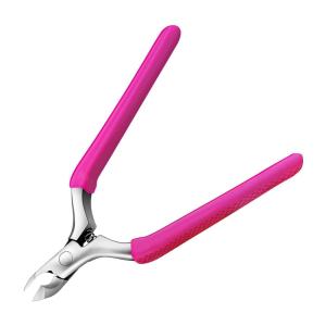 CGBE Cuticle Trimmer, 3/4 Jaw Extremely Sharp Cuticle Nippers, Professional Nail Cuticle Trimmer Tools, Non-slip Silicone Handle Cuticle Clipper for Nail Care Pedicure Manicure Nail (Orange)(Rose)