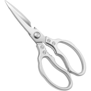 CGBE Kitchen Scissors, Multi-Purpose Kitchen Shears, Heavy Duty Dishwasher Safe Food Scissors for Chicken, Poultry, Fish, Meat & Herbs with Non-Slip Grips – Rosegold(Sliver)