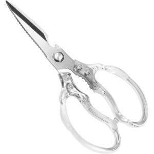 CGBE Kitchen Scissors, Multi-Purpose Kitchen Shears, Heavy Duty Dishwasher Safe Food Scissors for Chicken, Poultry, Fish, Meat & Herbs with Non-Slip Grips – Rosegold(Transparent)