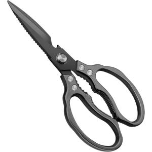 CGBE Kitchen Scissors, Multi-Purpose Kitchen Shears, Heavy Duty Dishwasher Safe Food Scissors for Chicken, Poultry, Fish, Meat & Herbs with Non-Slip Grips – Rosegold(All Black)