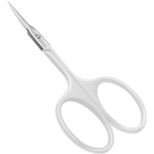 CGBE Manicure Scissors, Extra Fine Eyebrow Scissors for Grooming, Curved Blade Nail Scissors Precise Pointed Tip Grooming Kit for Eyebrow, Eyelash, Trim Nail and Dry Skin, Colorful(White)