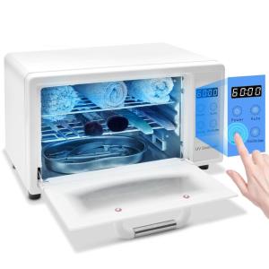 CGBE Nail Tool Sterilizer: 10L Large Sterilizer for Nail Tools with Timer Setting, Multi-Functional UV Cleaning Cabinet for Nail Tools, Home Use, Barbers, Beauty Salons, and Spas(White)